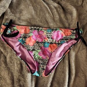 Tahiti bathingsuit bottom colorful floral geometric size Large